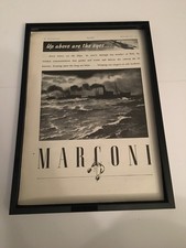 MARCONI WIRELESS-WW2 1942 A4 framed original advert