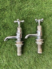 Vintage Chromed Brass Kitchen Sink Taps For Restoration BR331