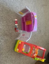 shopkins house,fruit cart and wardrobe with shopkin figures.