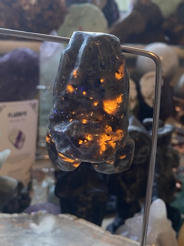Yooperlite crystal hanging bat - hanging,