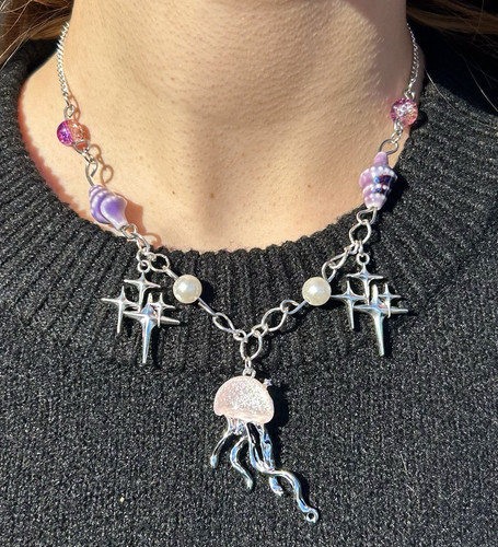 Handmade moon jelly necklace - jelly,