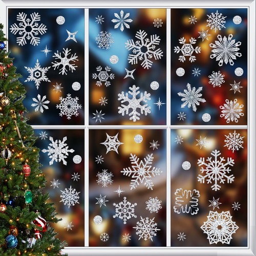 93pcs glitter christmas window - 93pcs,