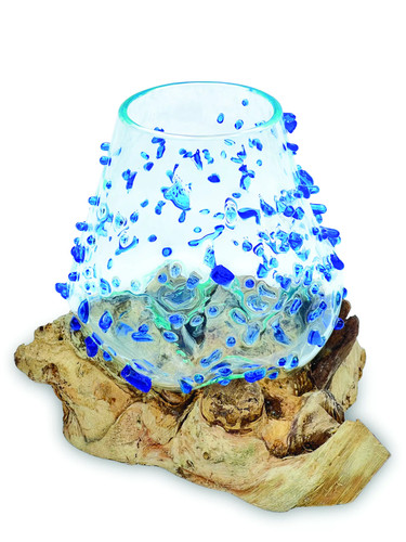 Blue dimpled glass - blue,