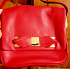 Ted Baker Asar bow crossbody bag bright red soft leather