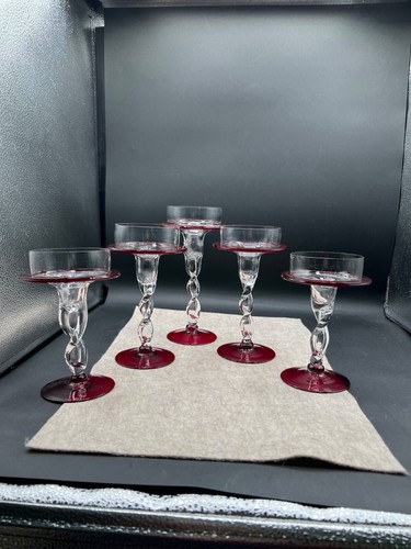 Vintage red clear glass - vintage, 5