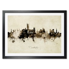 Canterbury Skyline, Poster, Canvas or Framed Print, watercolour painting 9076