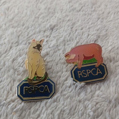 Rspca pin badges - and, cat