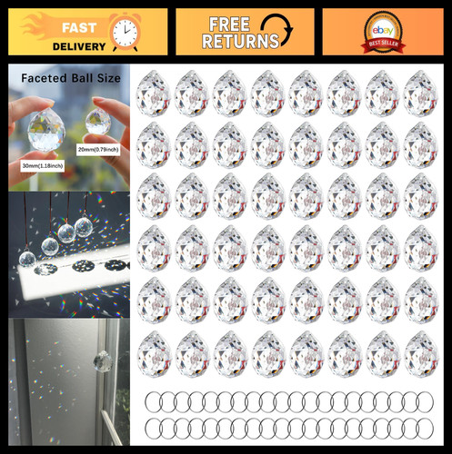 48pcs clear faceted crystal - 48pcs,