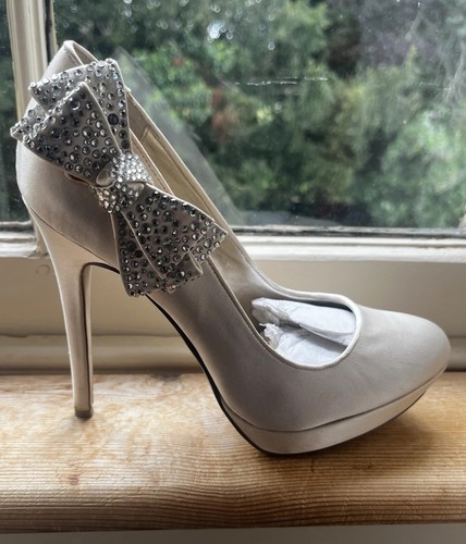 Dune ivory satin diamante bow - satin,