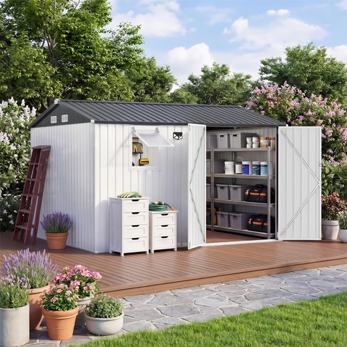10x8ft outdoor storage shed - 10x8ft,