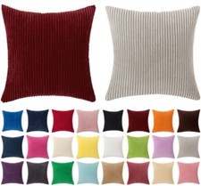 16" 18" 20" 24"Jumbo Cord Corduroy Plush Plain Soft Cushion Cover Pillow Cases