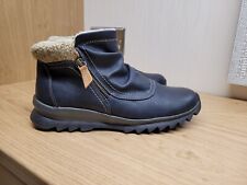 EUC Womens Pavers Wool Knit Collar Slouch Ankle Boots size 7 EU 40 Navy Beige