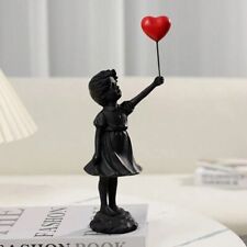 Black Girl Balloon Statue Modern Resin Sculpture Romantic Home Decor Ornament