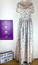 1940s Handmade Stunning Evening Dress Size Pale Florals Size 10