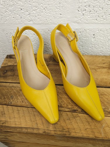 Mustard leather ladies - m&s,