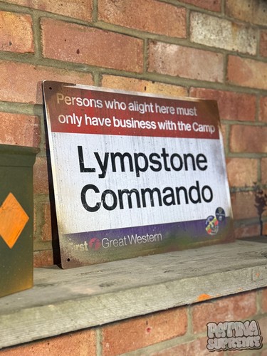 Lympstone commando sign rusty - sign,