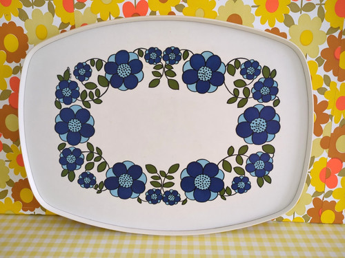 Vintage tray taunton vale blue - vintage,