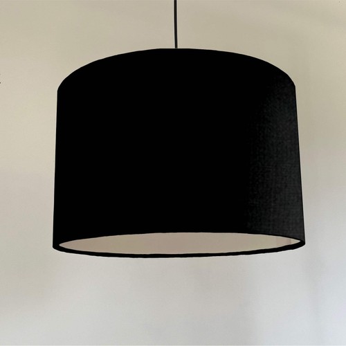 Black cotton drum lampshade/