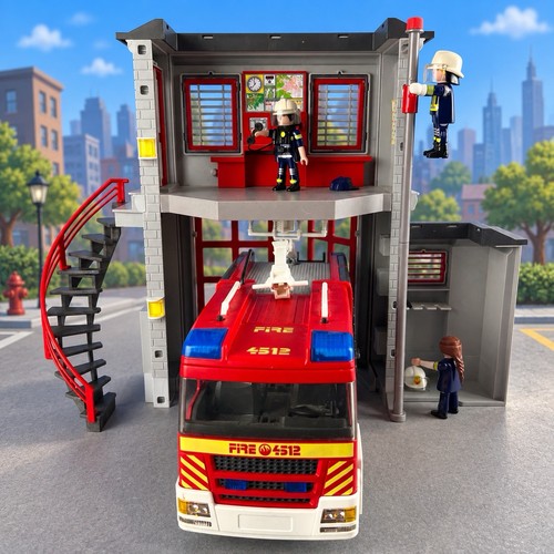 Playmobil fire station - station,