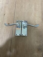 4 Interior Door Handles 1 Pair Brass + 1 Set Chrome.   Base 4x10cm Handle 10cm