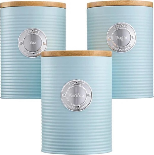 Tea coffee sugar canisters - tea,
