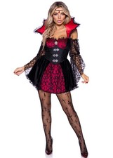 Adult Womens Halloween Sexy Count Dracula Leg Avenue Victorian Vampire Costume