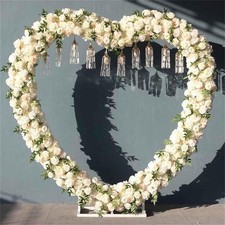 Metal Arch Backdrop Stand White Heart-shaped Wedding Decoration Rack In/Outdoor