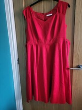 Sophie Gray Red  Occasion Dress, Size 16, Preloved