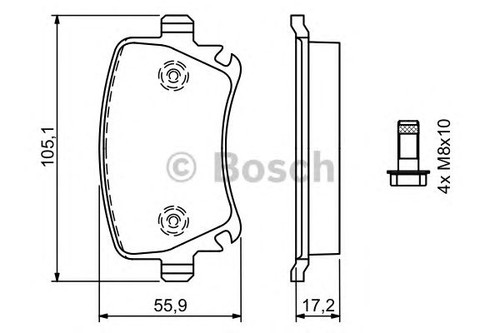 Bosch brake pad - pad, rear