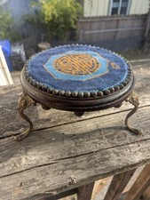 Antique Cast Iron & Wood Foot