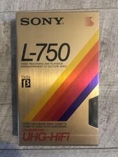 SONY Betamax L-750 UHG HI-FI Beta Blank Video Cassette Tape 195min NEW & SEALED