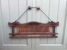 Antique Carved Wood Thai Silk Loom Wall Hanging