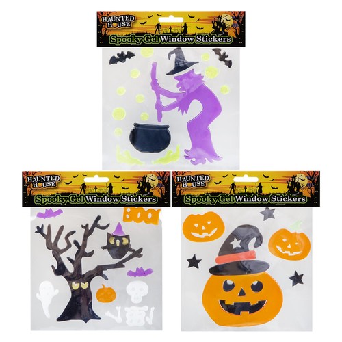 Halloween gel window stickers - window,