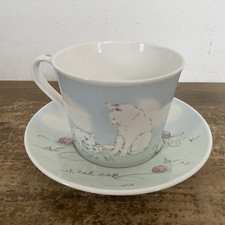Cats Mug Cup Saucer Aynsley Bone China Pet Collection