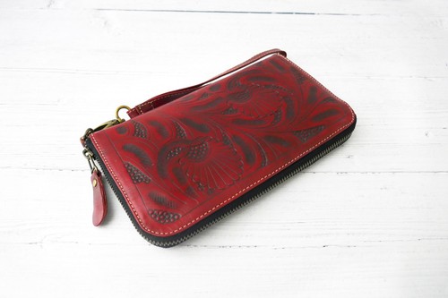 Handmade red wristlet - handmade,