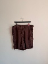 Vilebrequin Drawstring Relaxed Cargo Shorts in Brown Linen, XL