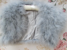 *Grey FEATHER Bridal Bolero