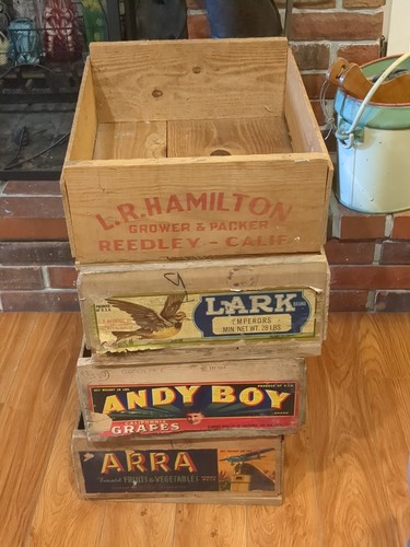 Vintage wood fruit crates - vintage,