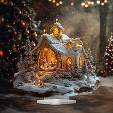 Christmas Nativity Scene Figures Desk Display Tabletop Decor 2D