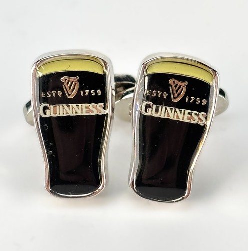 Silver tone cufflinks guinness - silver,