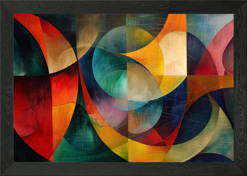 Geometric abstract art framed - geometric,