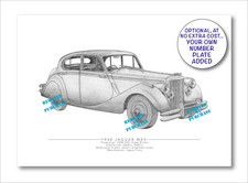 Jaguar Mk5 hand-drawn A5