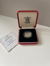 Silver proof £1 coin Piedfort