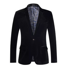Men Velvet Work Blazer Jacket
