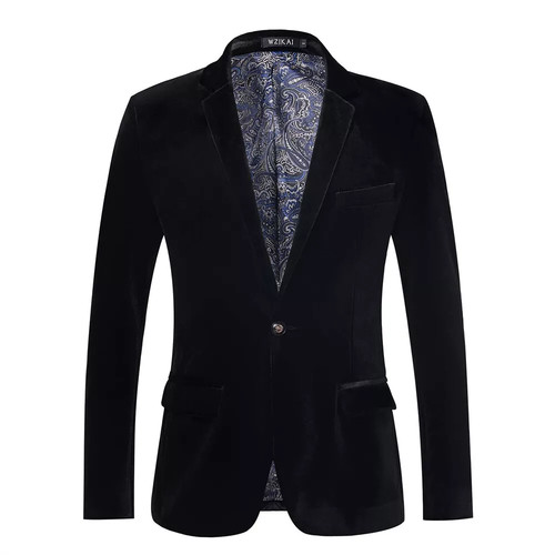Men velvet work blazer jacket - work,