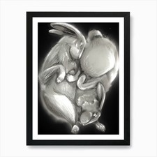 Hare And Rabbit Art Print