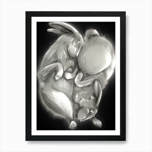 Hare and rabbit - art, print