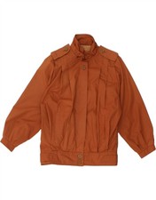 VINTAGE Womens Oversized Military Jacket US 10 Large Brown Polyester BP03