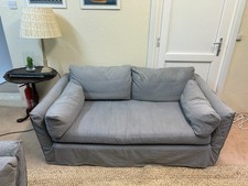 2 X Croft Collection Cascade Medium 2 Seater Sofa, Loose Cover, Marylamb Storm