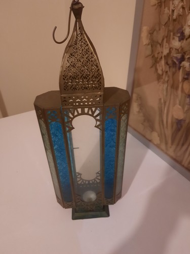 Metal lantern candle holder - lantern,